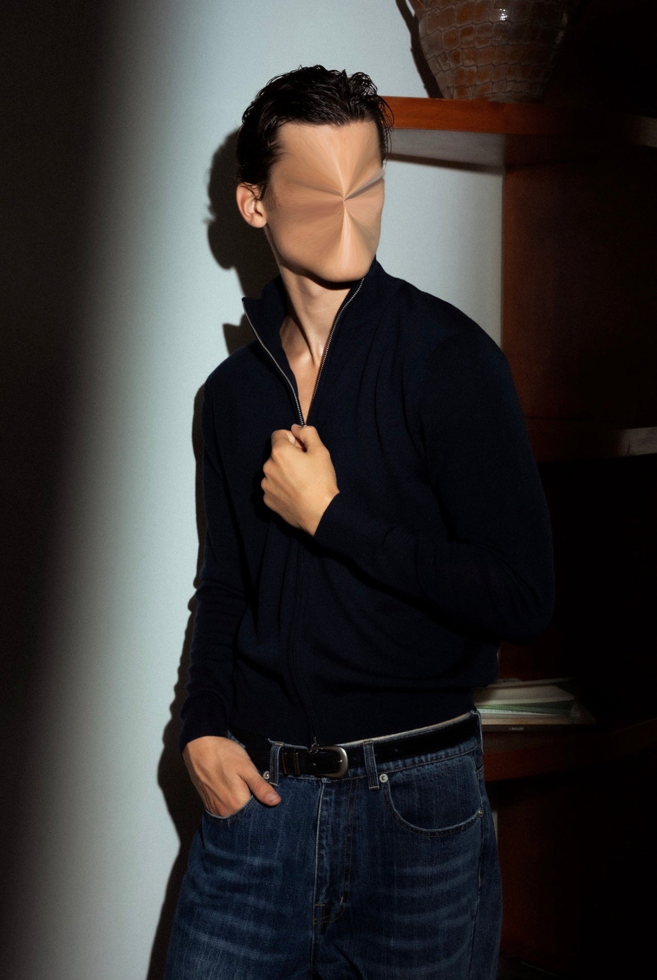 Haute Navy Zip Cardigan