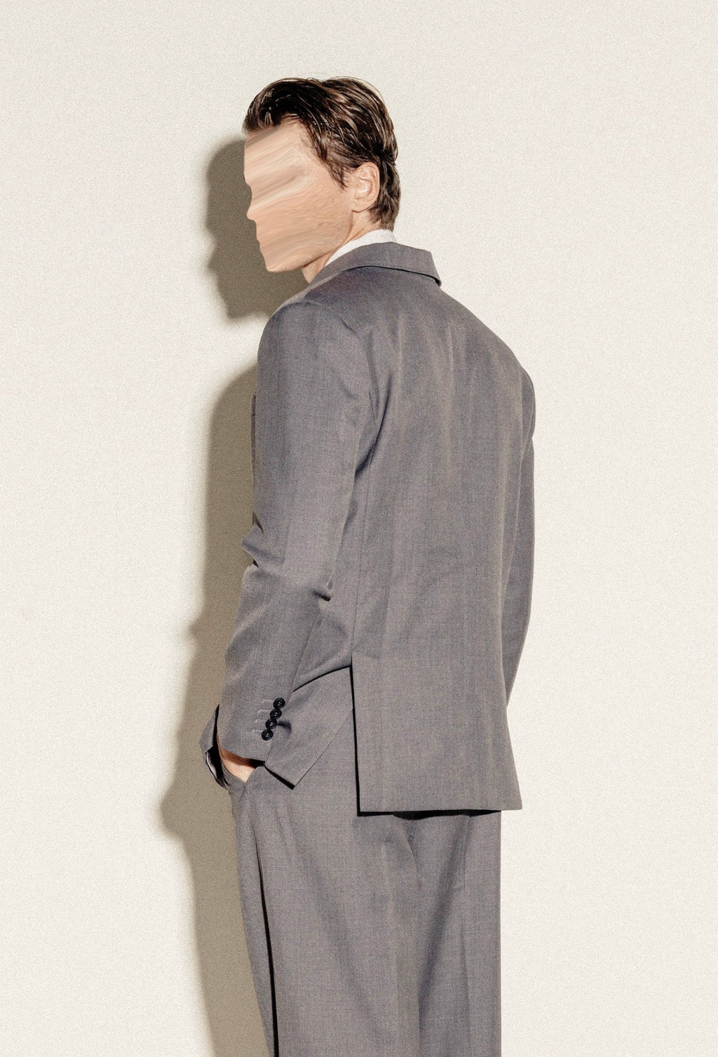 Slate Grey Double-Breasted Suit Jacket